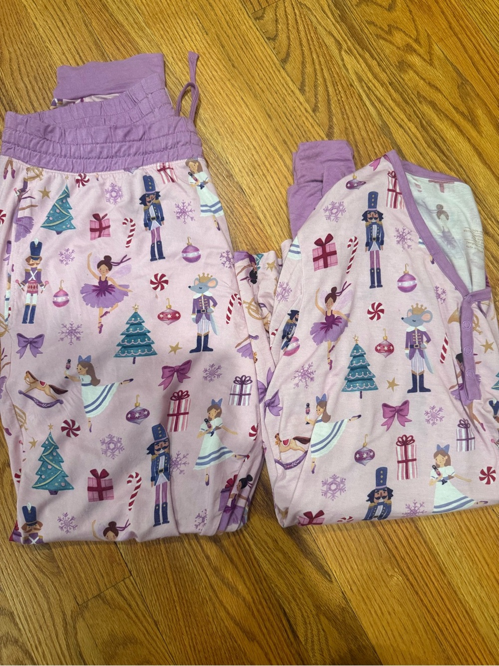 Little Sleepies Pink & Purple Nutcracker Holiday Pajama Set